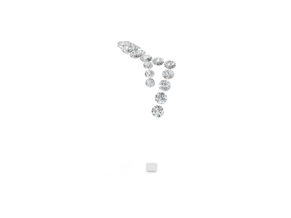 White gold Round Diamond Pavé V-Shaped Contour Band with Shared Prong Setting