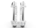 Silver Round Diamond Petite Double Row Huggie Hoop Earrings