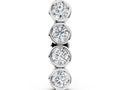 Platinum Round Diamond Row Flatback Earring