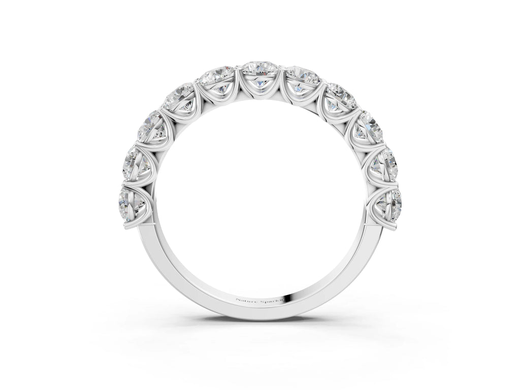 White gold Round Diamond Shared Prong Eternity Band