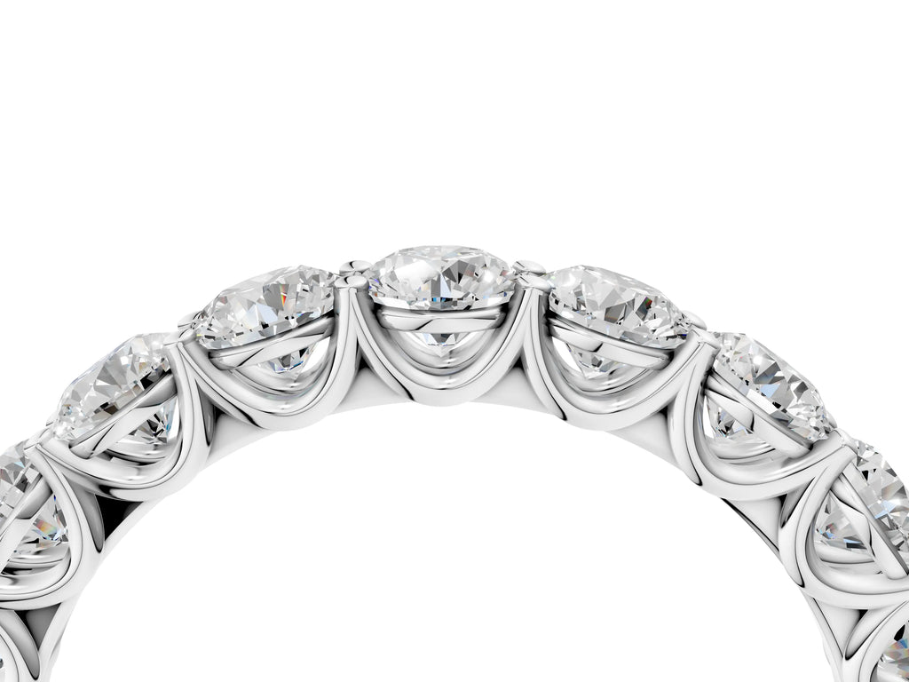 White gold Round Diamond Shared Prong Eternity Band