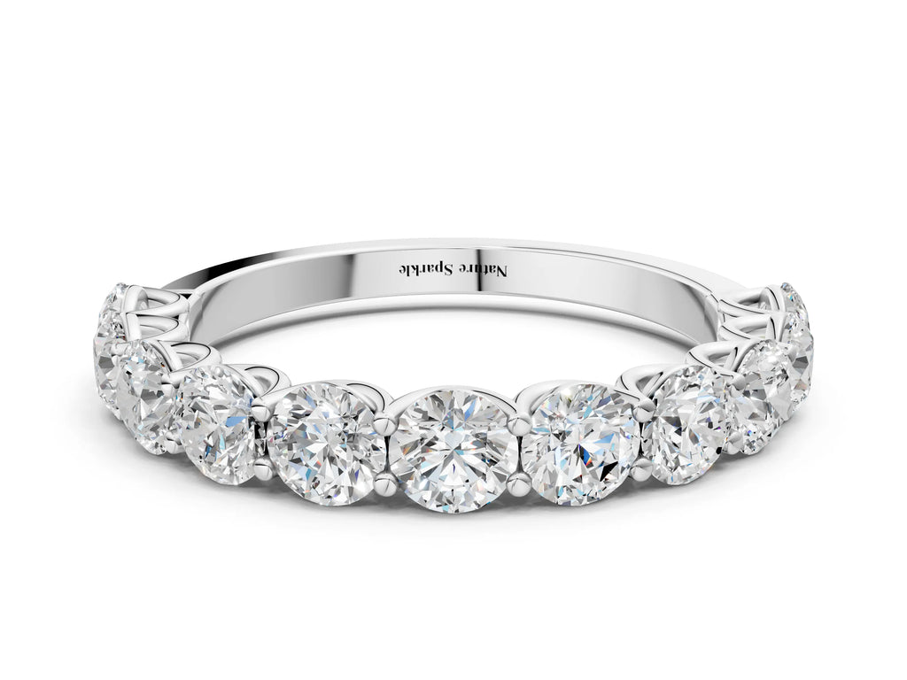 White gold Round Diamond Shared Prong Eternity Band