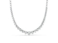White gold Round Diamond Tennis Necklace with Graduated Prong Setting