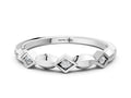 White gold Square Diamond Twist Band with Bezel Setting