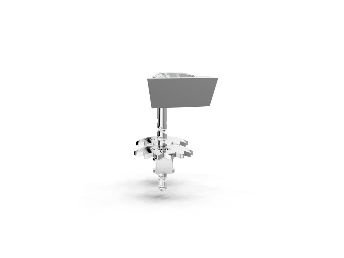 Platinum Trillion Diamond Bezel-Set Solitaire Stud Earrings