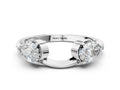 White gold Two-Stone Pear Diamond Bypass Ring with Prong Setting