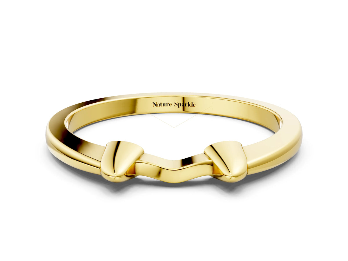 Yellow gold Bamboo-Inspired Plain Metal Band