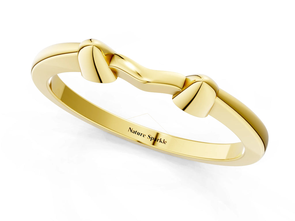 Yellow gold Bamboo-Inspired Plain Metal Band