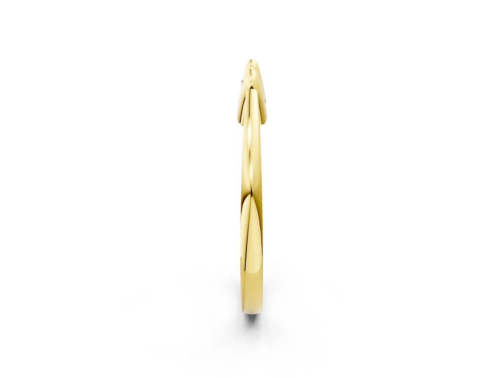 Yellow gold Bamboo-Inspired Plain Metal Band