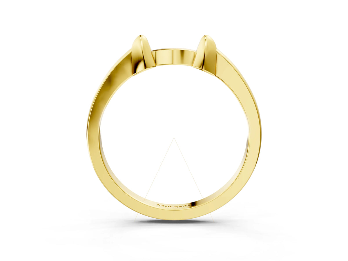 Yellow gold Bamboo-Inspired Plain Metal Band
