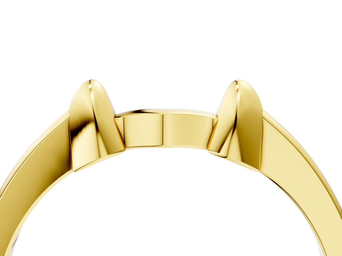 Yellow gold Bamboo-Inspired Plain Metal Band