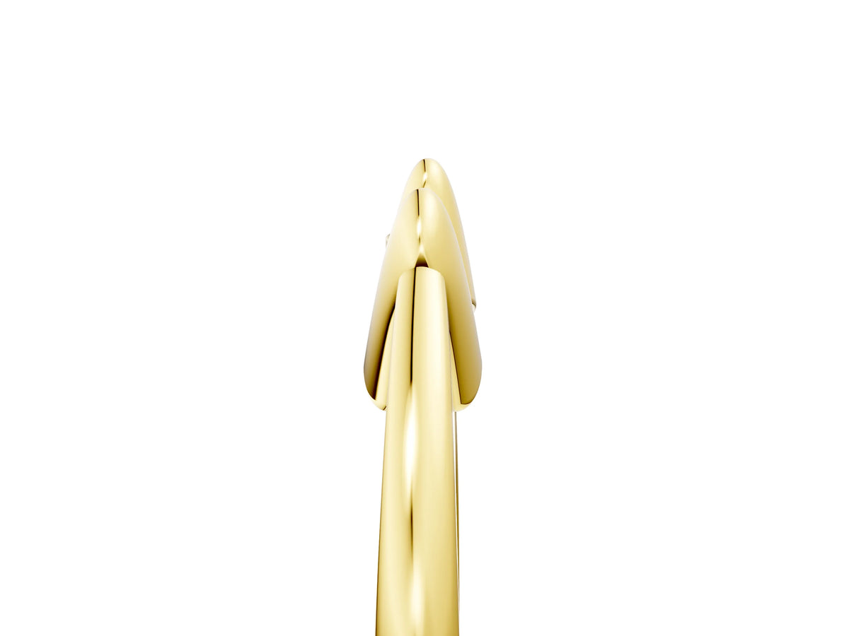 Yellow gold Bamboo-Inspired Plain Metal Band