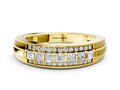 Yellow gold Bar-Set Princess Cut Diamond Pavé Band