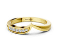 Yellow gold Channel Set Round Diamond Contour Band