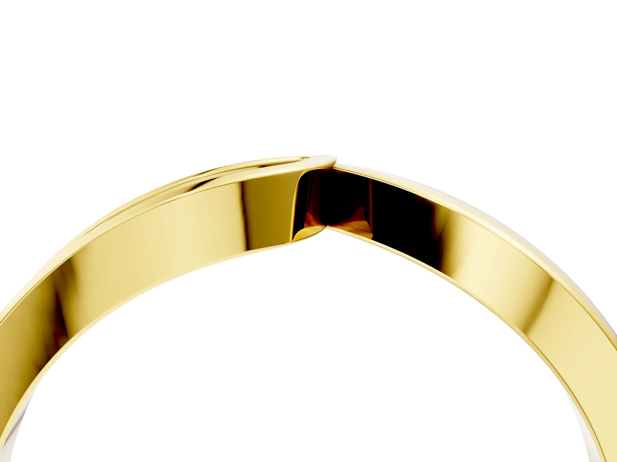 Yellow gold Channel Set Round Diamond Contour Band