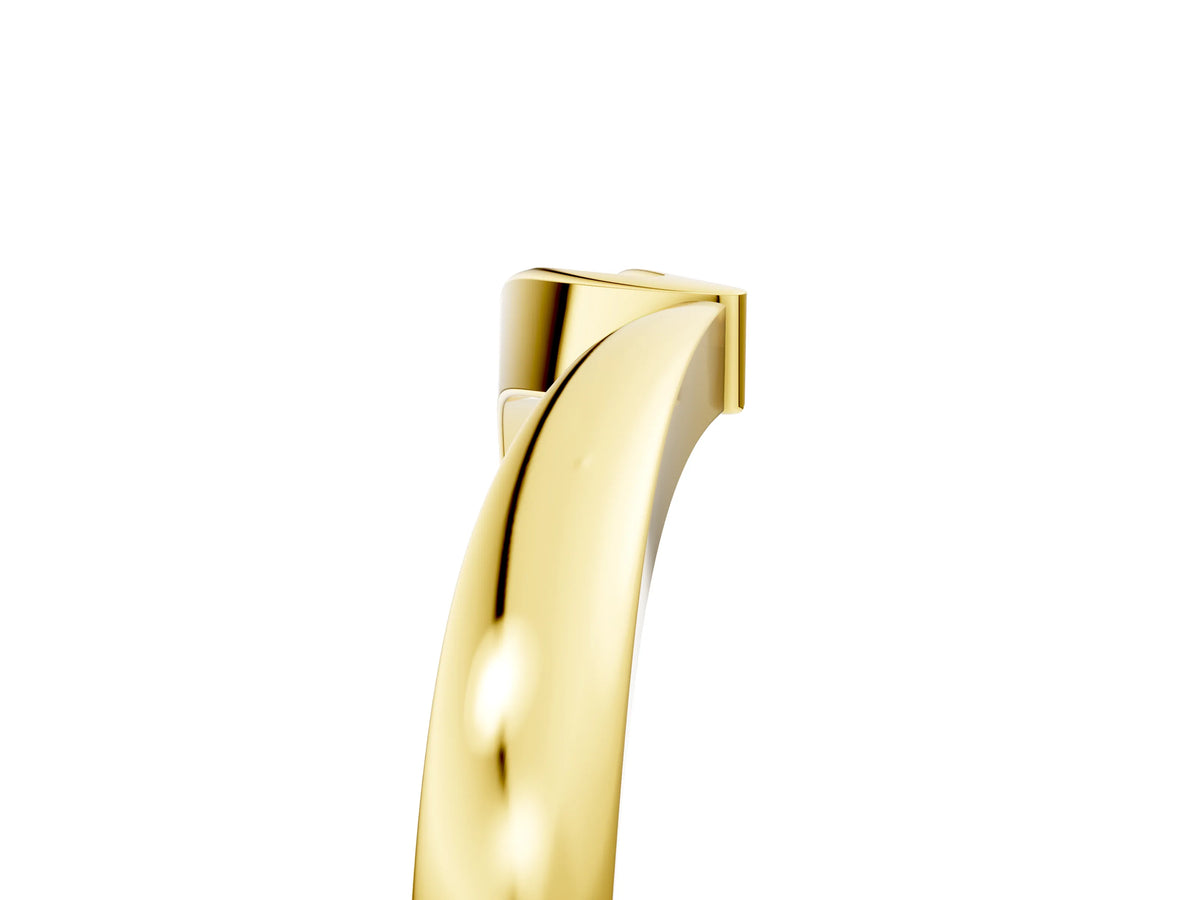 Yellow gold Channel Set Round Diamond Contour Band