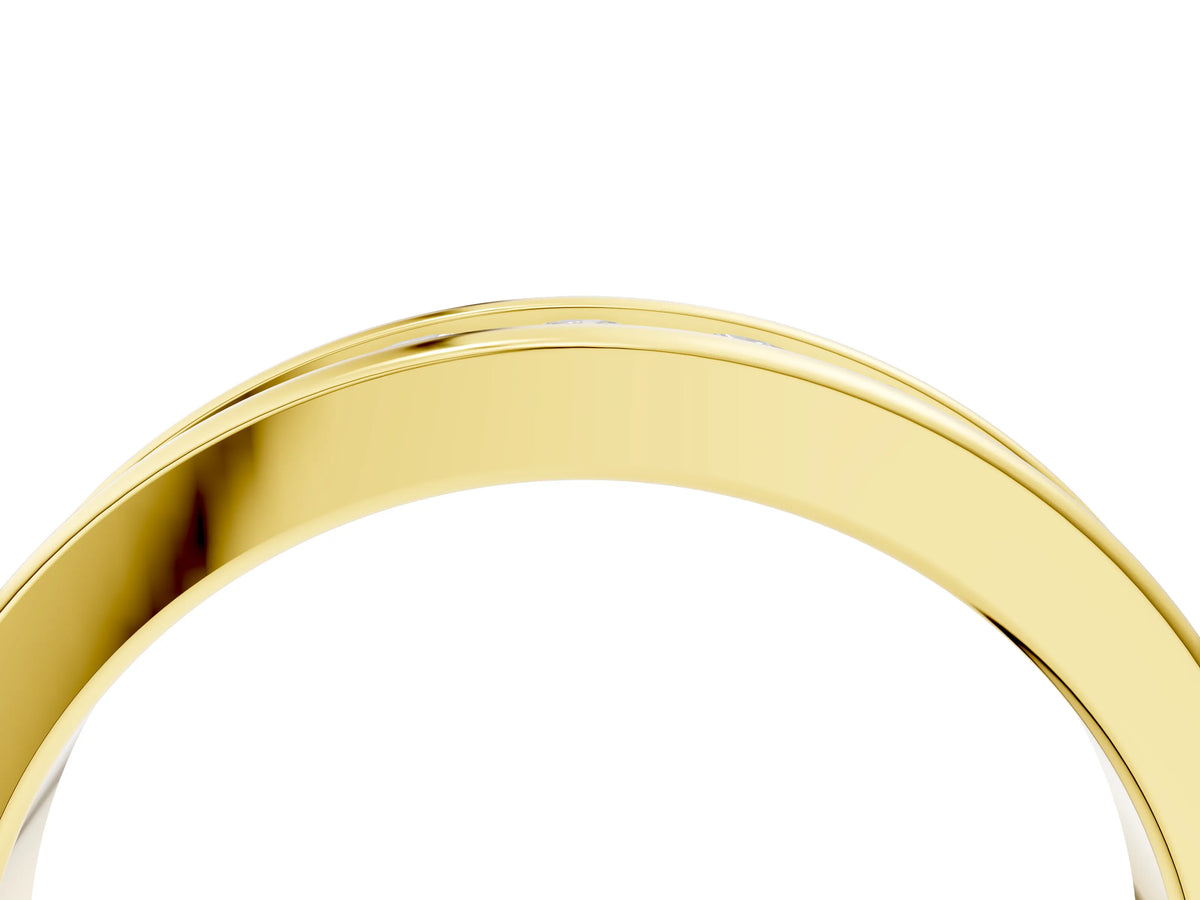 Yellow gold Channel Set Round Diamond Eternity Band