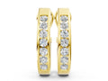 Yellow gold Channel-Set Round Diamond Hoop Earrings in White Gold