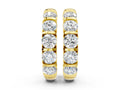 Yellow gold Channel-Set Round Diamond Hoop Earrings