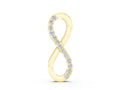 Yellow gold Infinity Pendant with Round Brilliant Diamonds in Pavé Setting