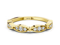 Yellow gold Marquise Diamond Pavé Eternity Band with Bezel Setting