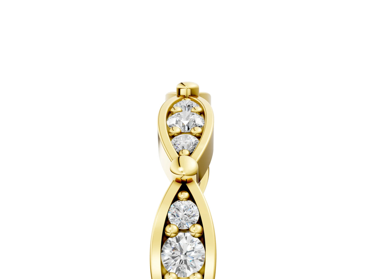 Yellow gold Marquise Diamond Pavé Eternity Band with Bezel Setting