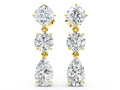 Yellow gold Multi-Shape Diamond Drop Earring