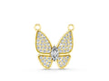 Yellow gold Pavé Oval Prong Butterfly Pendant