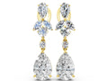 Yellow gold Pear, Marquise and Round Diamond Vancouver Drop Earrings