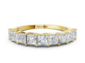Yellow gold Princess Cut Diamond Channel-Set Eternity Band with Prong Setting