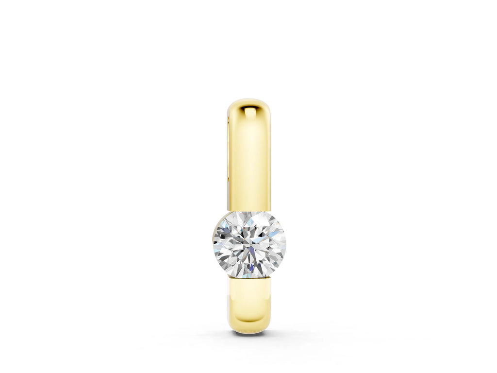 Yellow gold Round Bezel-Set Diamond Pendant