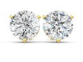 Yellow gold Round Brilliant Diamond Martini Stud Earrings