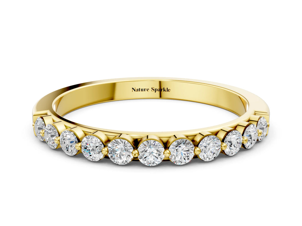 Yellow gold Round Diamond Channel Set Eternity Band