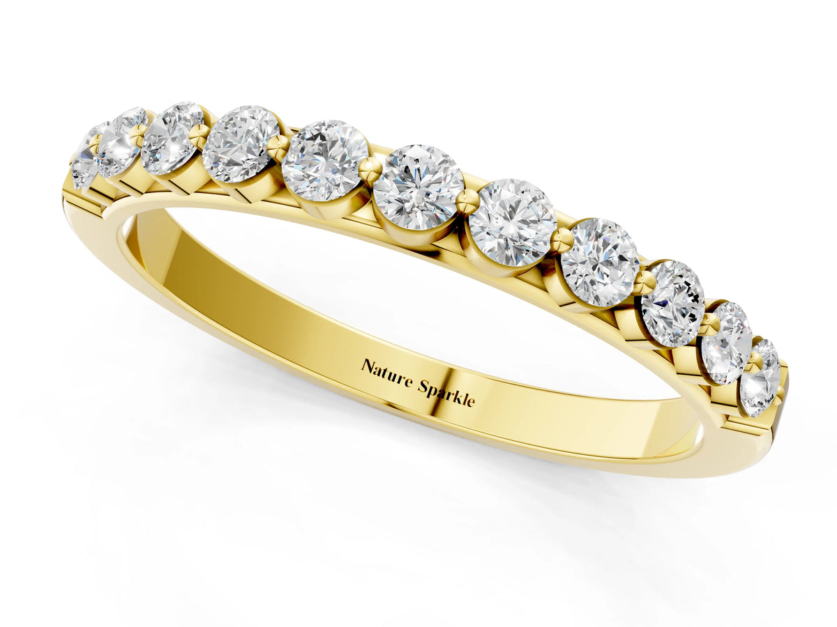 Yellow gold Round Diamond Channel Set Eternity Band