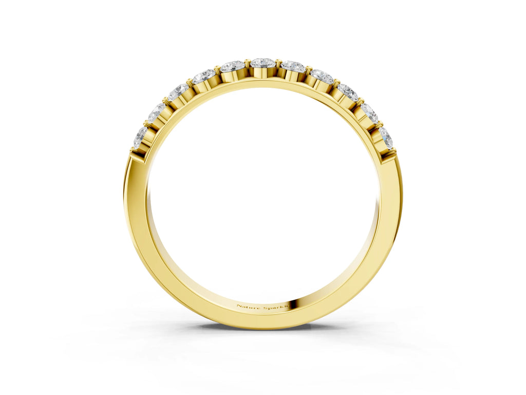 Yellow gold Round Diamond Channel Set Eternity Band