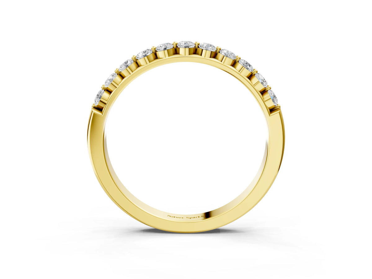 Yellow gold Round Diamond Channel Set Eternity Band