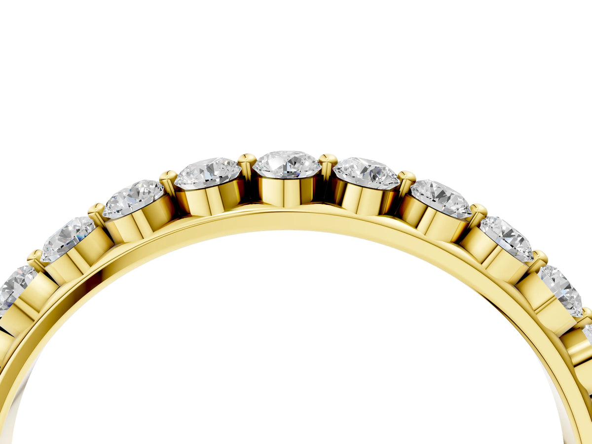 Yellow gold Round Diamond Channel Set Eternity Band