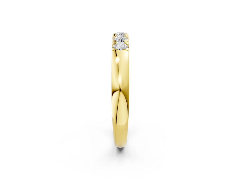 Yellow gold Round Diamond Channel Set Half Eternity Band