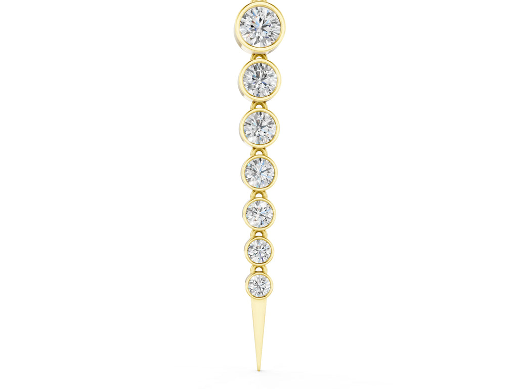 Yellow gold Round Diamond Drop Necklace with Bezel Setting