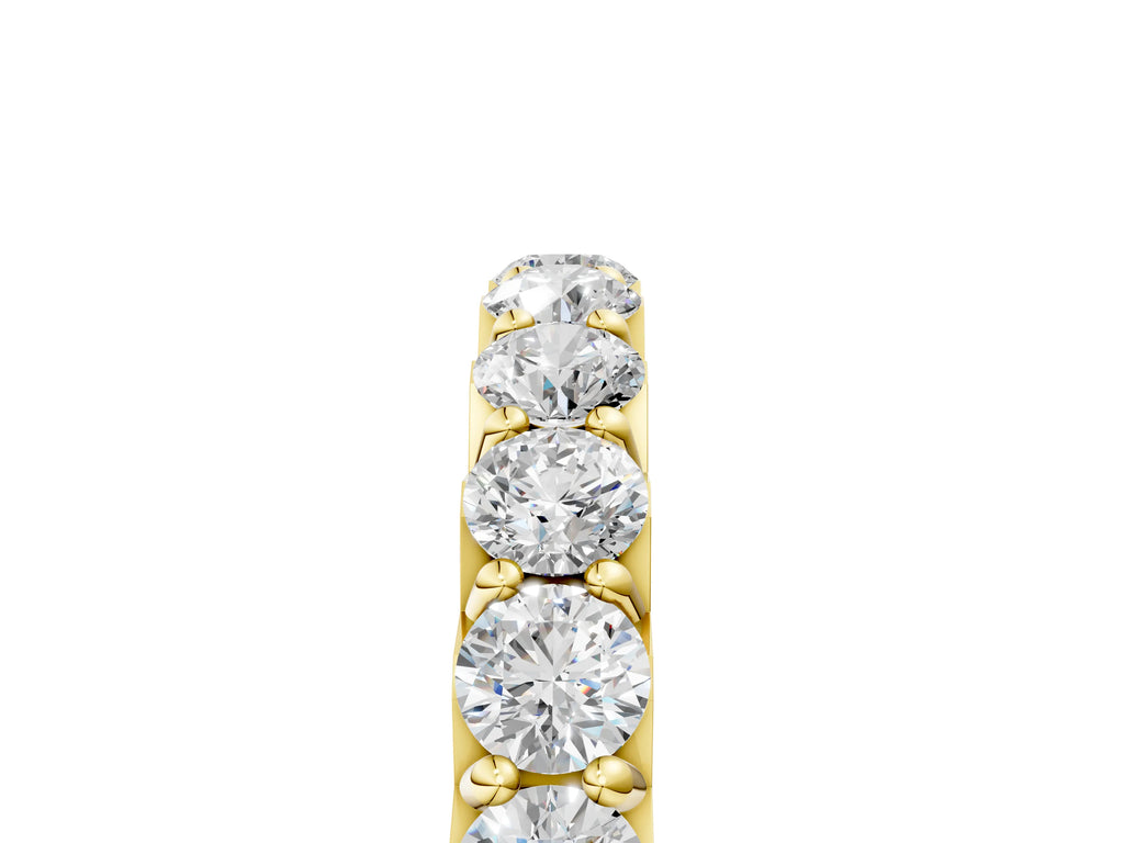 Yellow gold Round Diamond Half Eternity Band with Classic Prong Setting