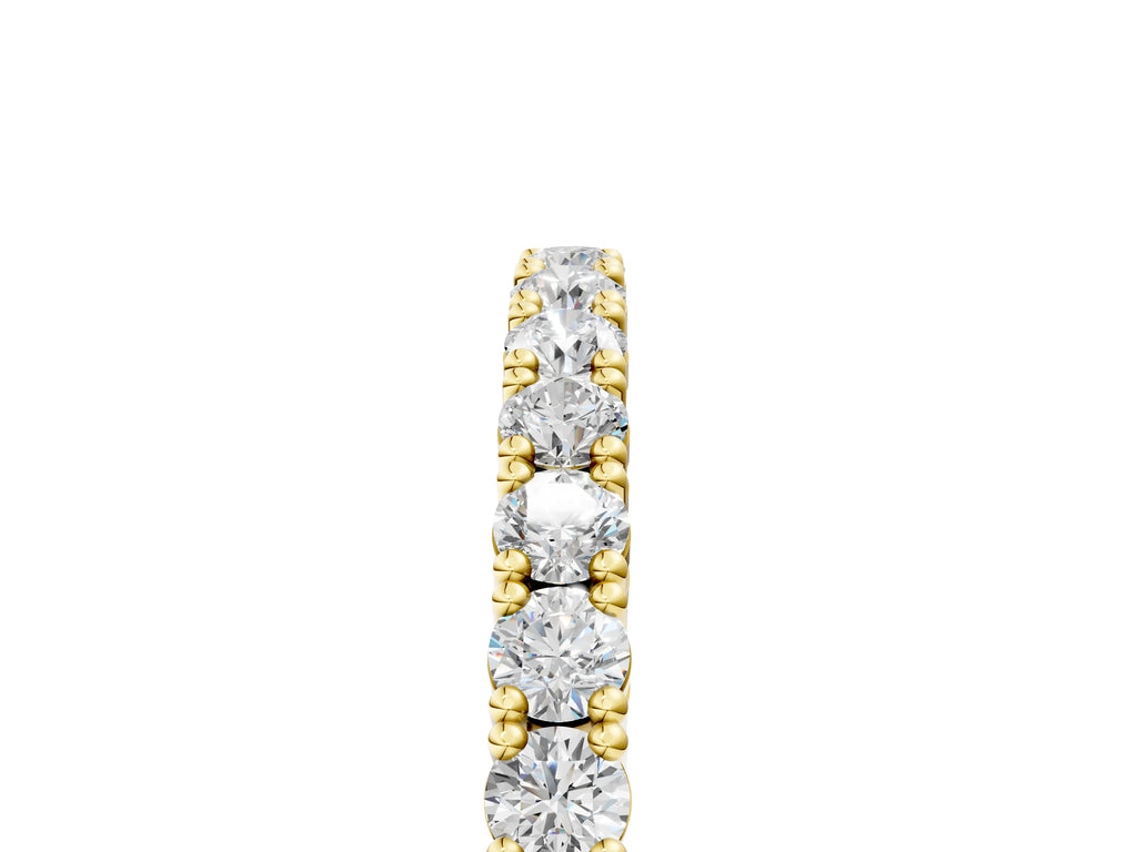 Yellow gold Round Diamond Half-Eternity Band with Shared Prong Setting