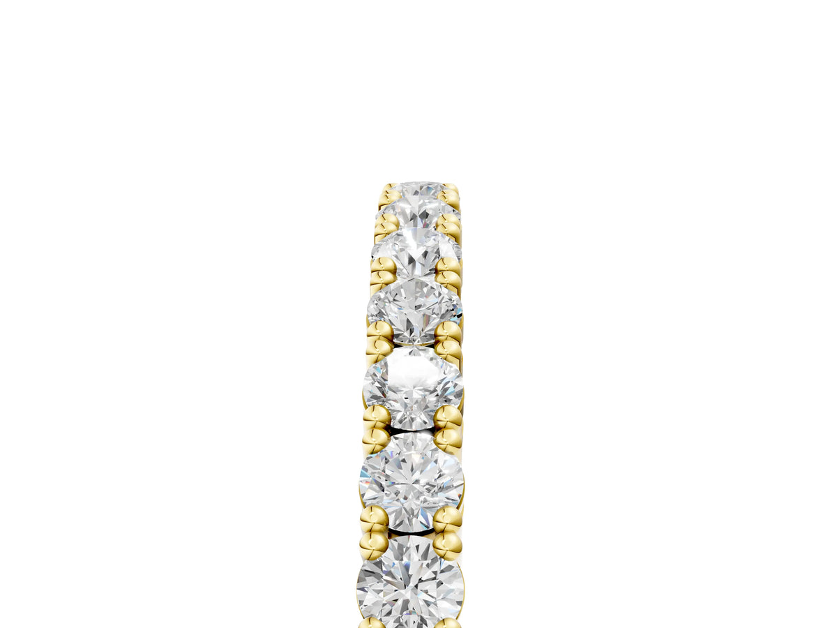 Yellow gold Round Diamond Half-Eternity Band with Shared Prong Setting