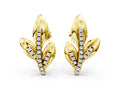 Yellow gold Round Diamond Olive Branch Stud Earrings