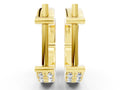 Yellow gold Round Diamond Petite Double Row Huggie Hoop Earrings