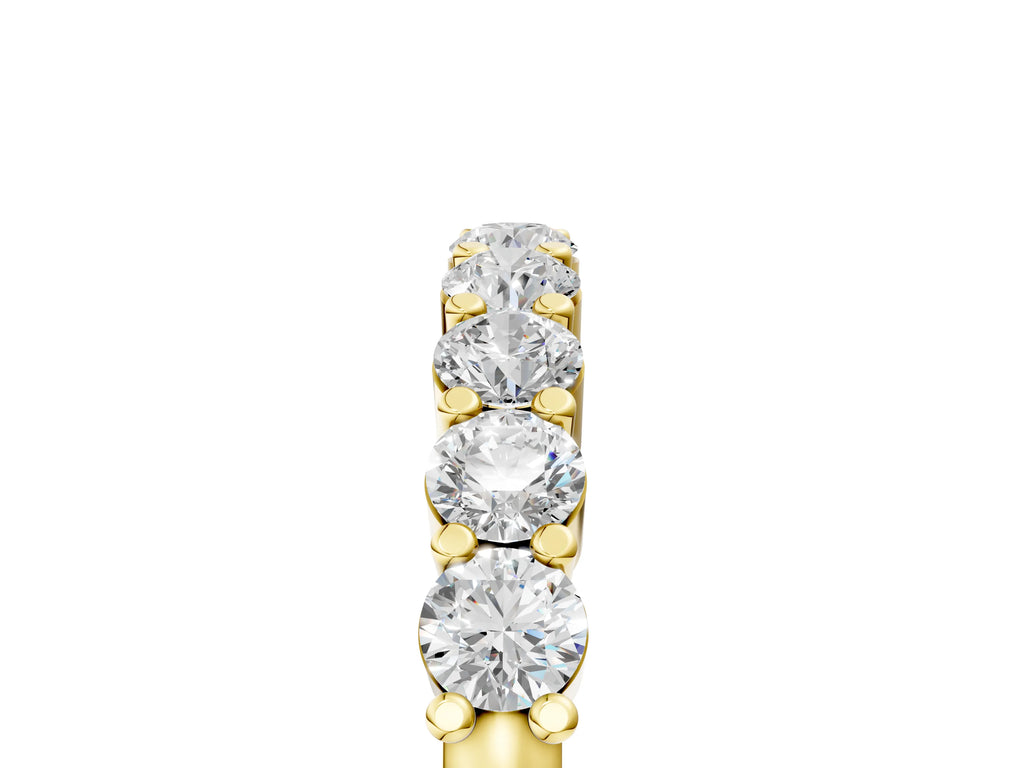 Yellow gold Round Diamond Prong Set Half-Eternity Band