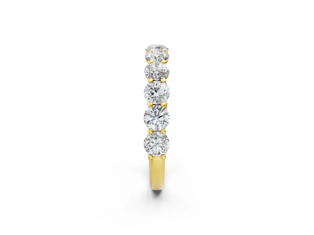 Yellow gold Round Diamond Shared Prong Eternity Band