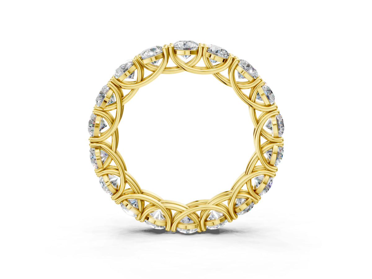 Yellow gold Round Diamond Woven Full Eternity Band