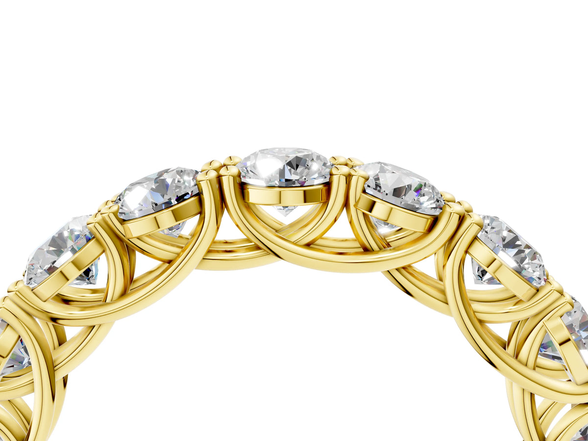 Yellow gold Round Diamond Woven Full Eternity Band