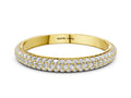 Yellow gold Three-Row Round Diamond Pavé Eternity Band