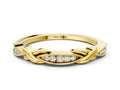 Yellow gold Twisted Marquise Diamond Pavé Band with Shared Prong Setting